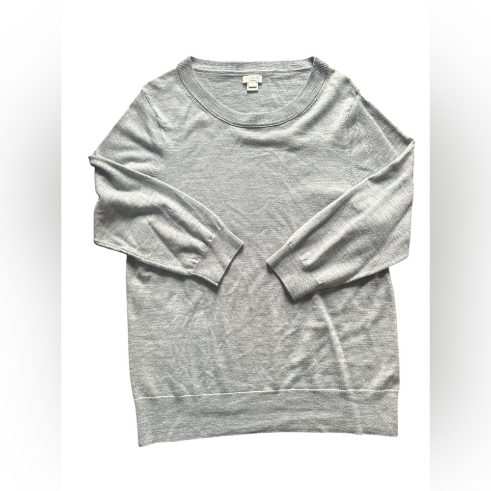 JCrew 3/4 sleeve Merino Wool Crewneck size large